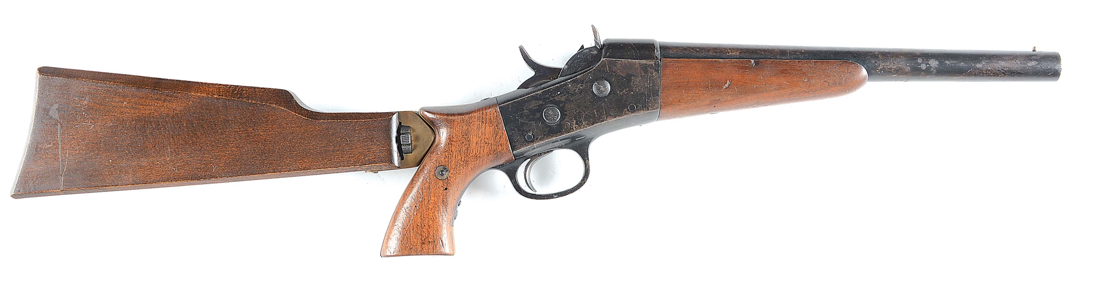 (N) EXTREMELY SCARCE REMINGTON ROLLING BLOCK 16 GAUGE SHOTGUN/ PISTOL WITH STOCK ("ANY OTHER WEAPON") 