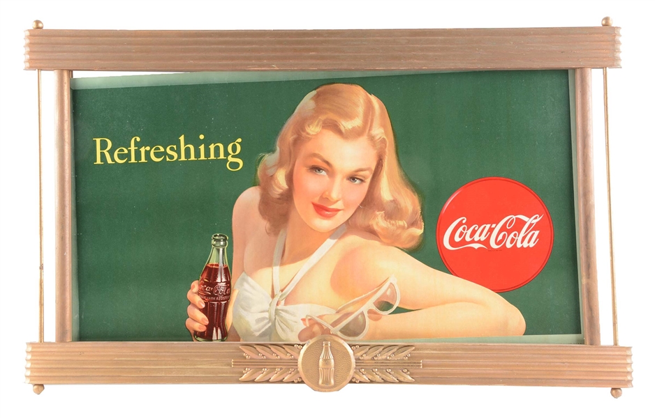 1950S COCA-COLA CARDBOARD ADVERTISING SIGN. 
