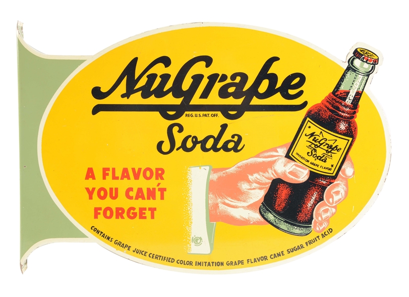 NU-GRAPE SODA FLANGE SIGN. 