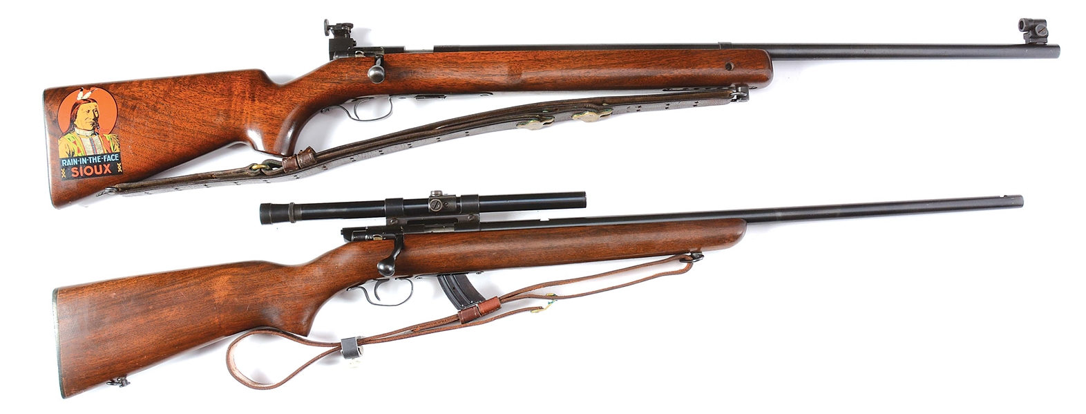 (C) LOT OF 2: WINCHESTER MODEL 75 AND 69A BOLT ACTION RIFLES.