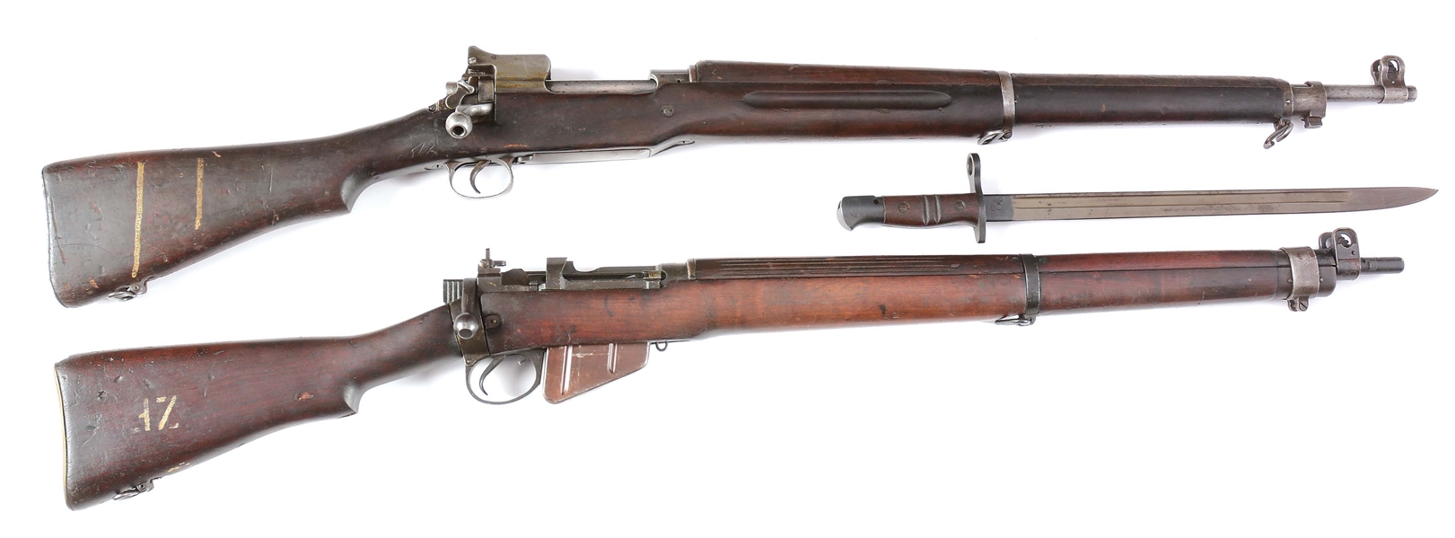 (C) LOT OF 2: ENFIELD RIFLES - BRITISH AND AMERICAN.