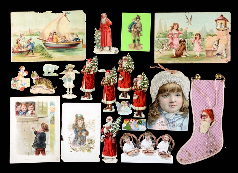LOT OF 20: POSTCARDS & DIE-CUTS OF VARIOUS HOLIDAYS.