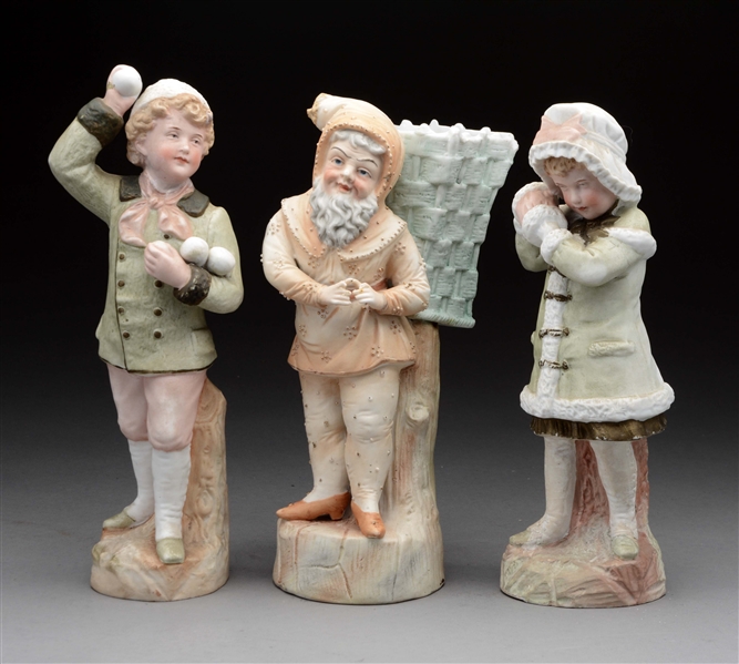 LOT OF 3: PAIR OF HEUBACH SNOW CHILDREN AND A DWARF
