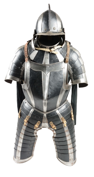 LATE 16TH/EARLY 17TH CENTURY GERMAN BLACK & WHITE ARMOR.