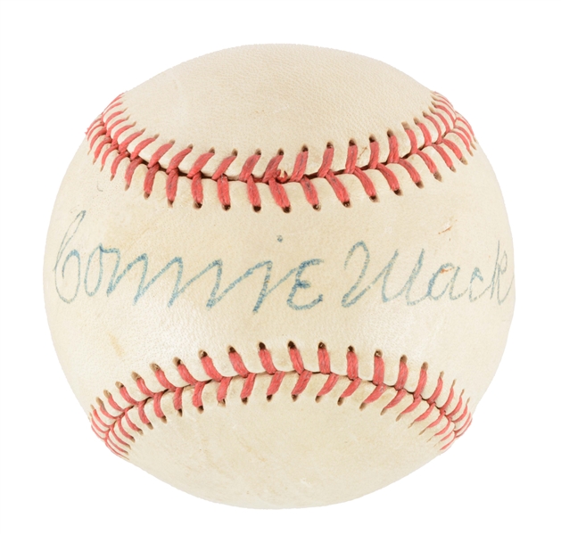 REACH OFFICIAL LEAGUE BASEBALL SIGNED BY MANAGER CONNIE MACK. 