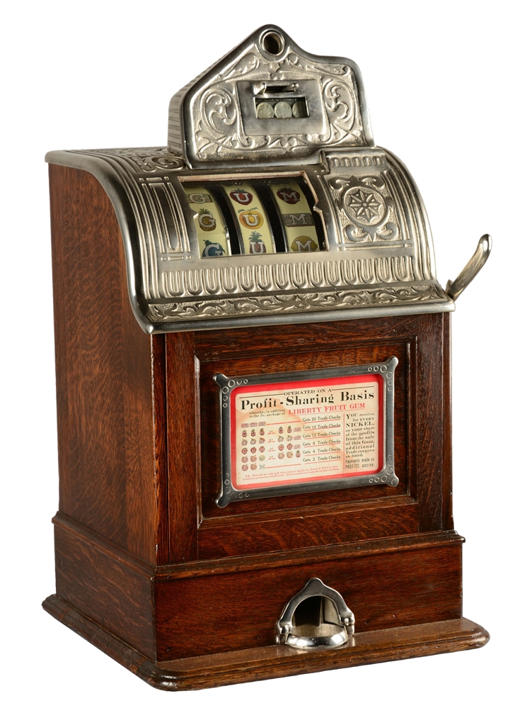 **5¢ CAILLE BROS. OPERATORS BELL SLOT MACHINE.