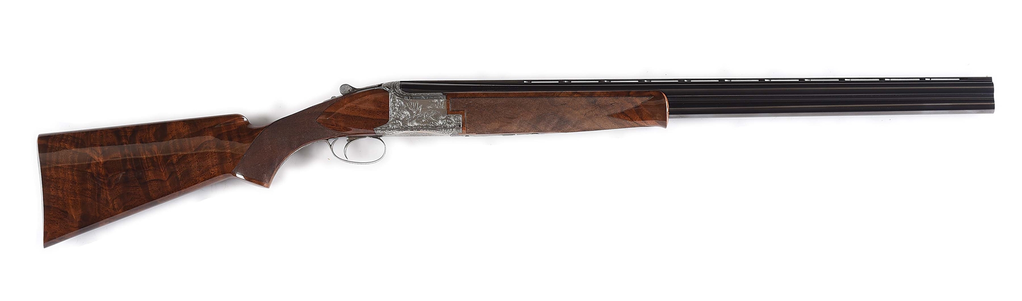 (M) BROWNING "EXHIBITION" SUPERPOSED OVER UNDER SHOTGUN ENGRAVED BY LEWANCZVK WITH CASE