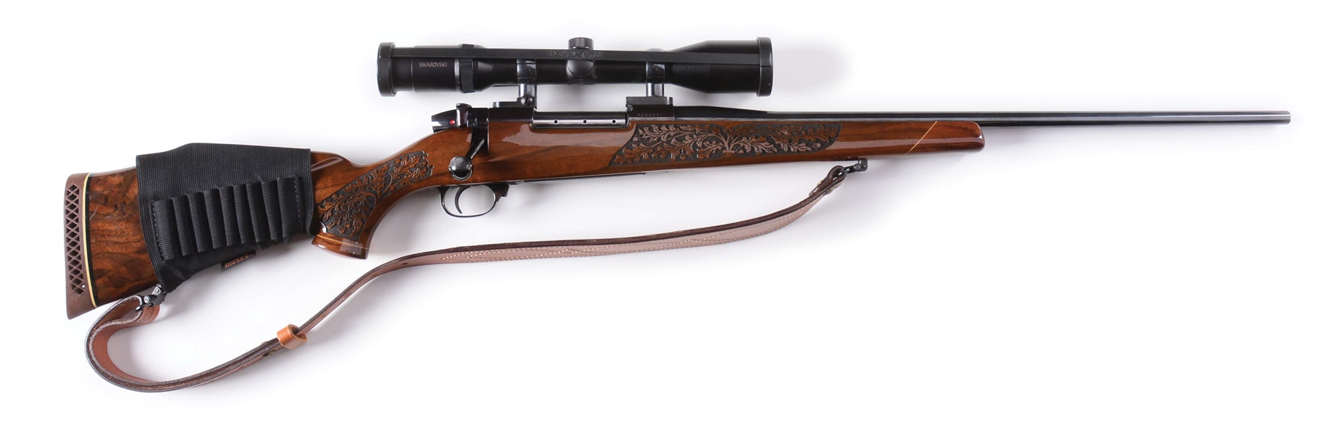 (M) WEATHER MARK V BOLT ACTION RIFLE WITH SWAROVSKI SCOPE (7MM WBY MAG).