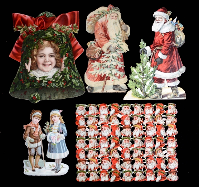 LOT OF 5: ASSORTED CHRISTMAS DIE-CUTS. 