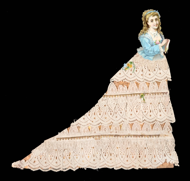 LARGE VICTORIAN HOME CRAFTED PAPER DOLL. 
