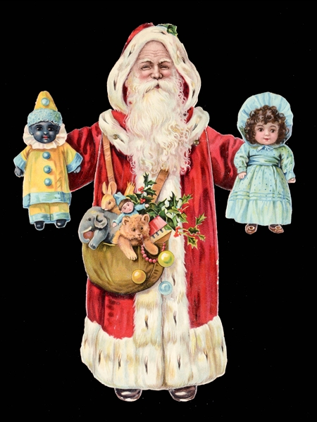 RAPHAEL TUCK & SONS JOINTED PAPER SANTA CLAUS MARIONETTE. 