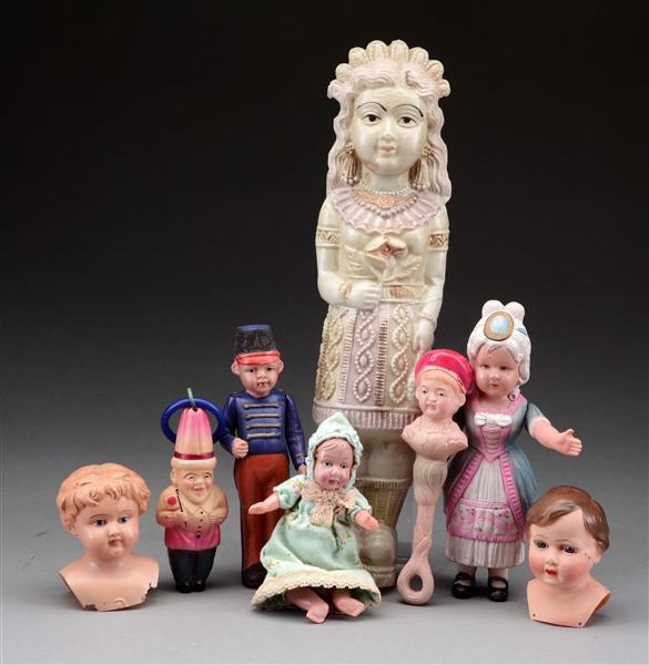 LOT OF 8: CELLUOID DOLLS. 
