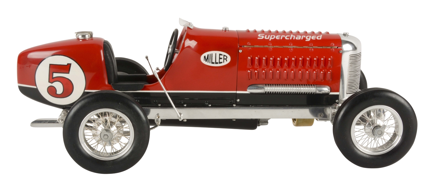 CONTEMPORARY SUPERCHARGED BEGGS-MILLER INDIANAPOLIS TOY RACE CAR.