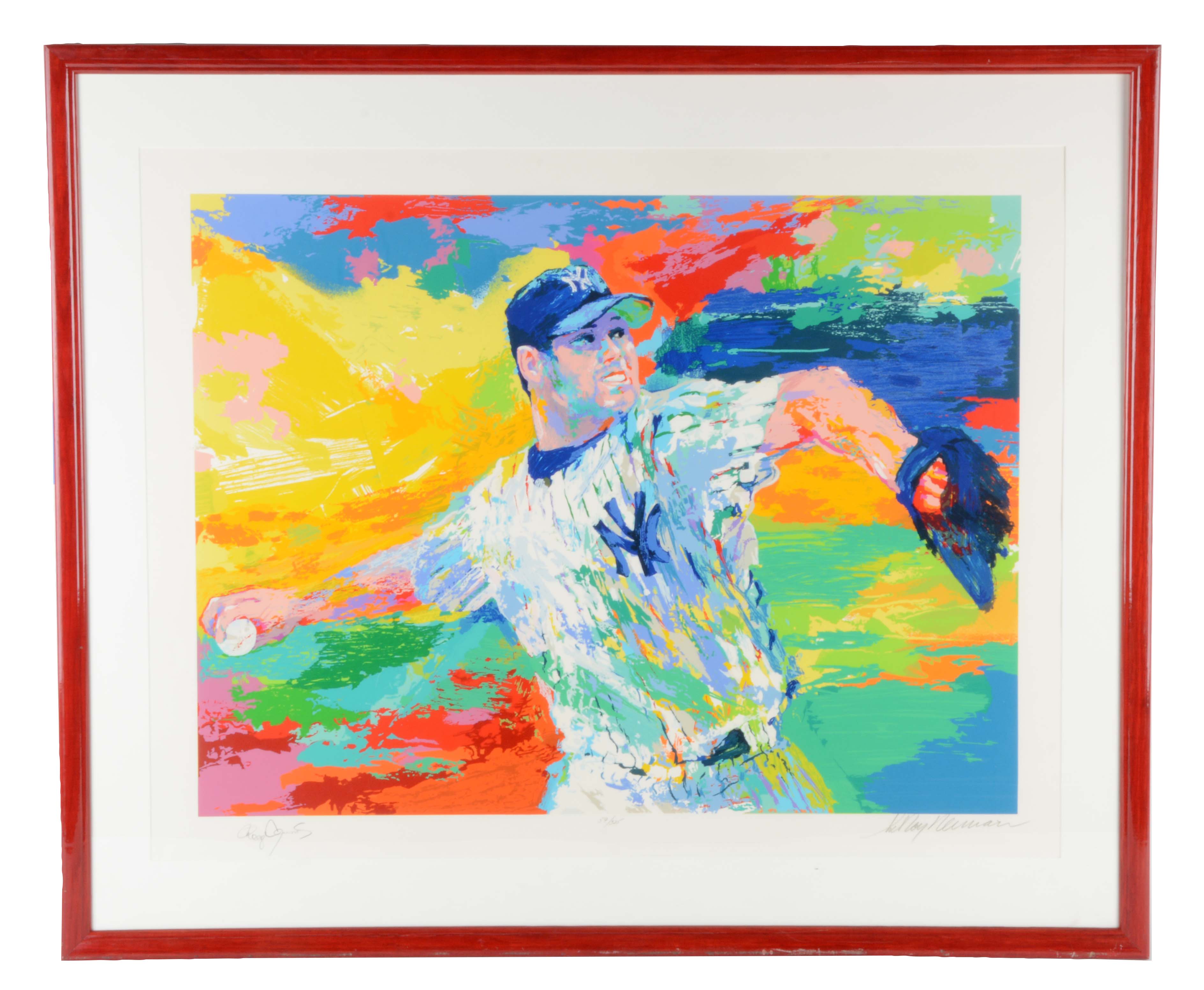 Lot Detail - LEROY NEIMAN AUTOGRAPHED ROGER CLEMENS SERIGRAPH.