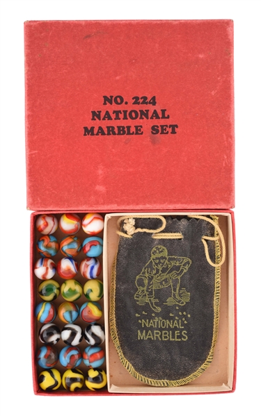 PELTIER NO. 224 NATIONAL MARBLE BOX SET.