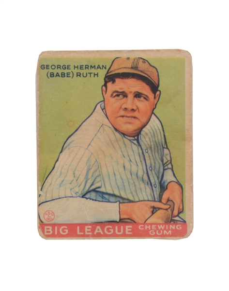 GOUDEY BABE RUTH NO. 181 1933 BASEBALL CARD.