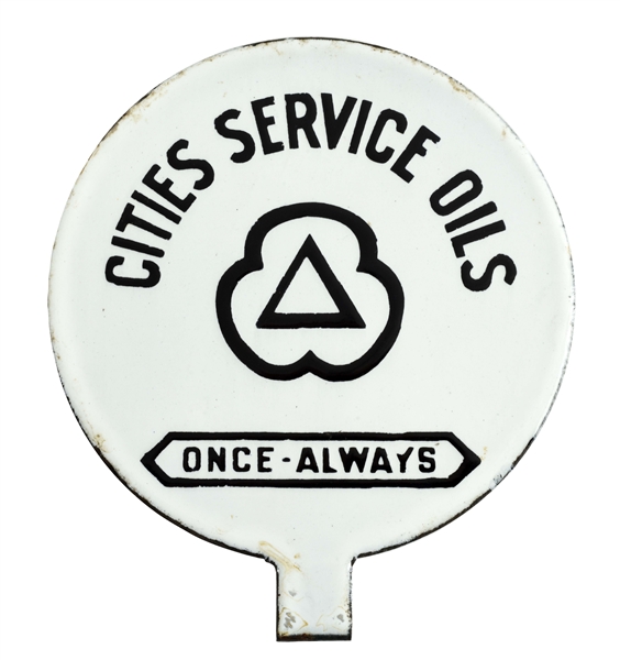 CITIES SERVICE PORCELAIN LUBSTER PADDLE SIGN.