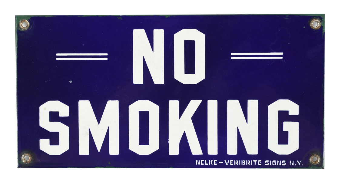 PORCELAIN NO SMOKING SERVICE STATION SIGN.