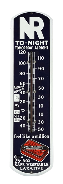 NATURES REMEDY PORCELAIN THERMOMETER WITH PILLBOX GRAPHIC. 