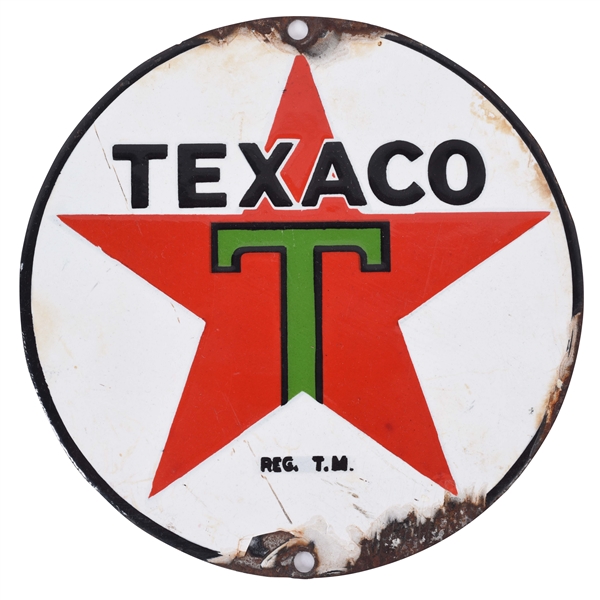 TEXACO GASOLINE & MOTOR OIL PORCELAIN LUBSTER SIGN. 