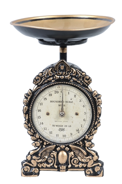 SALTER "GRIFFIN" ORNATE CAST IRON COUNTER SCALE.