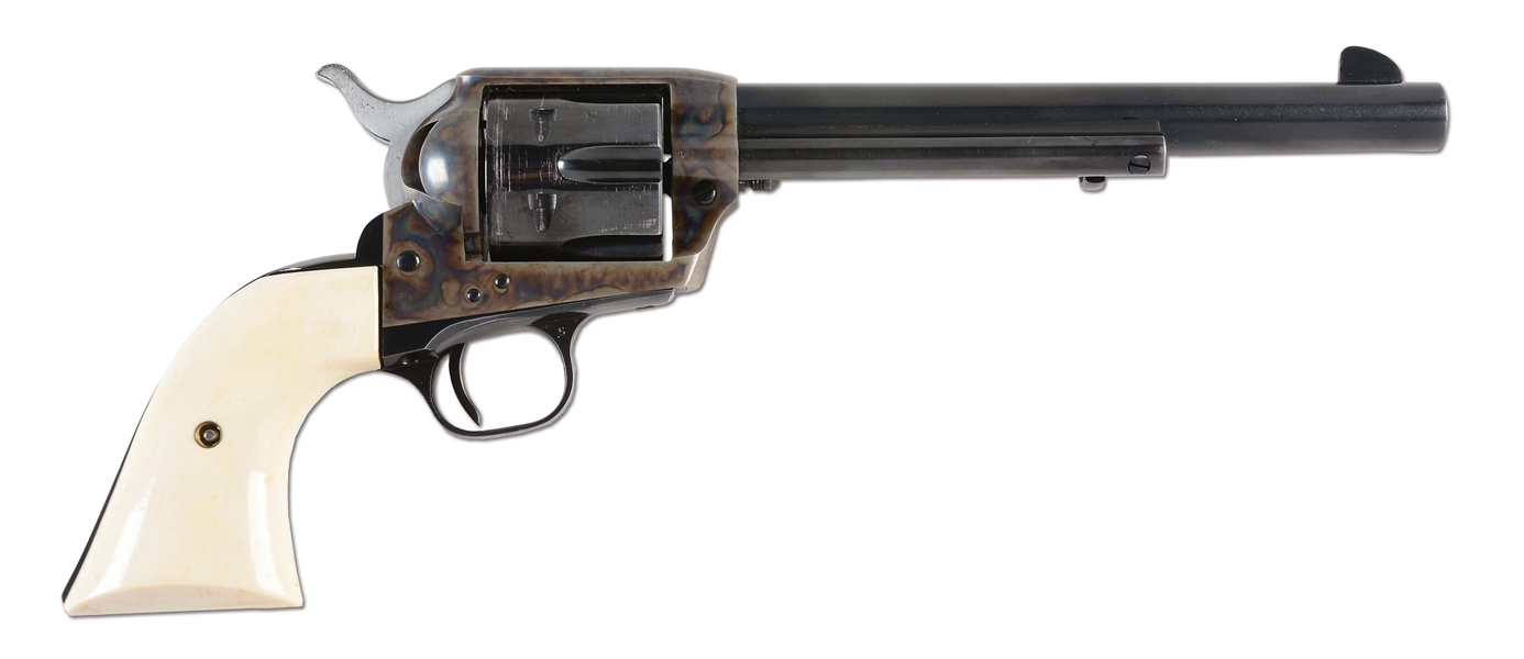 (C) COLT 2ND GENERATION SINGLE ACTION ARMY REVOLVER WITH EXTRA IVORY GRIPS (1959).