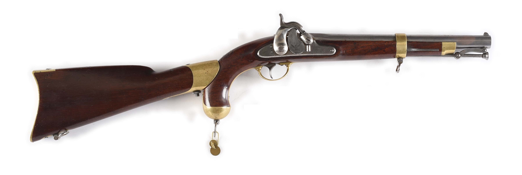 (A) FINE U.S. MODEL 1855 MAYNARD-PRIMED PERCUSSION PISTOL-CARBINE BY SPRINGFIELD, WITH ORIGINAL STOCK