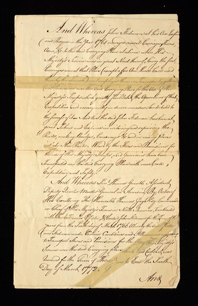 1769 CONTRACT RENEWAL TO OPERATE THE NIAGARA CARRYING PLACE FOR THE CROWN.