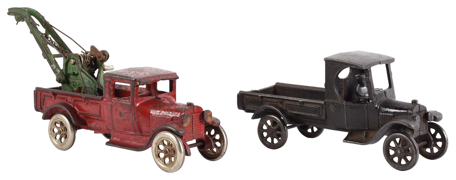 LOT OF 2: CAST IRON ARCADE TOY TRUCKS. 