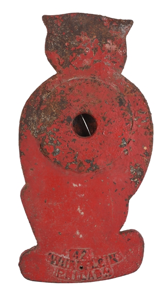 RARE CAST IRON OWL SHOOTING GALLERY TARGET.