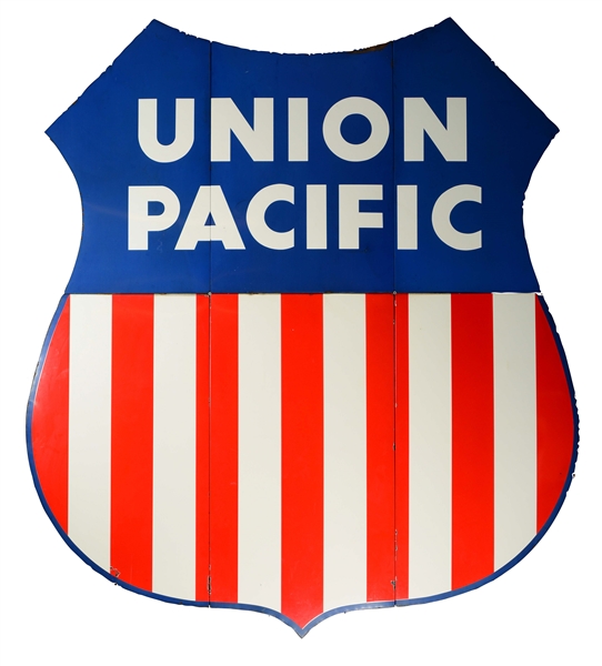 MONUMENTAL SIX PIECE UNION PACIFIC RAILROAD SIGN.