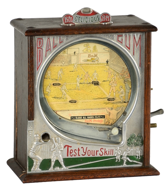 1¢ B & M MANUFACTURING CO. BALL GUM COUNTER GAME.