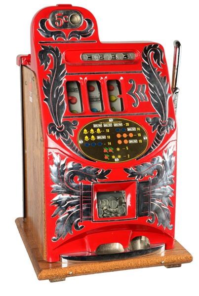 **5¢ MILLS NOVELTY CO. EXTRA BELL SLOT MACHINE.