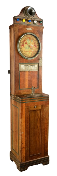 EARLY 1900S 1¢ INTERNATIONAL MUTOSCOPE REEL CO. GRIP-O-GRAPH STRENGTH TESTER. 