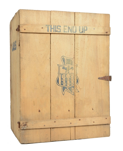 PACE MFG. WOODEN SHIPPING CRATE. 