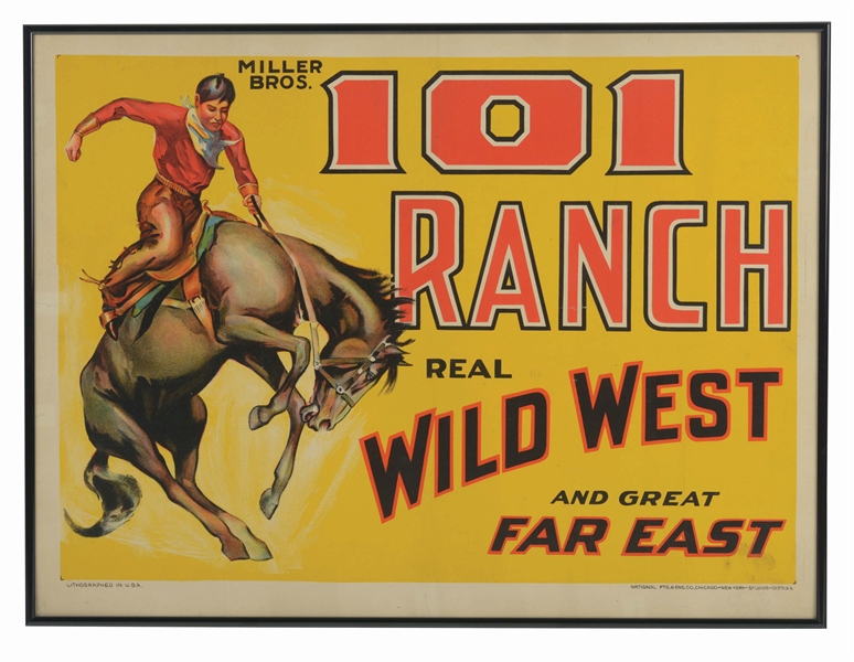 SCARCE MILLER BROS. 101 RANCH REAL WILD WEST POSTER. 