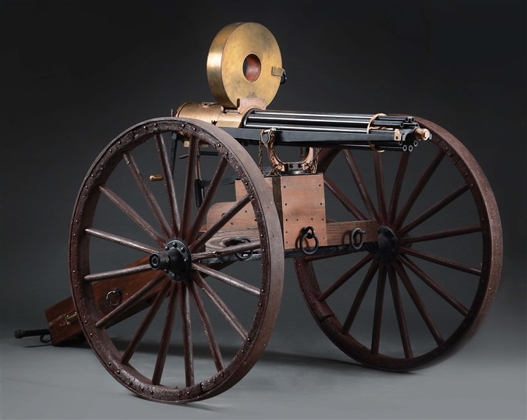 (A) COLT 1874 GATLING BATTERY GUN.