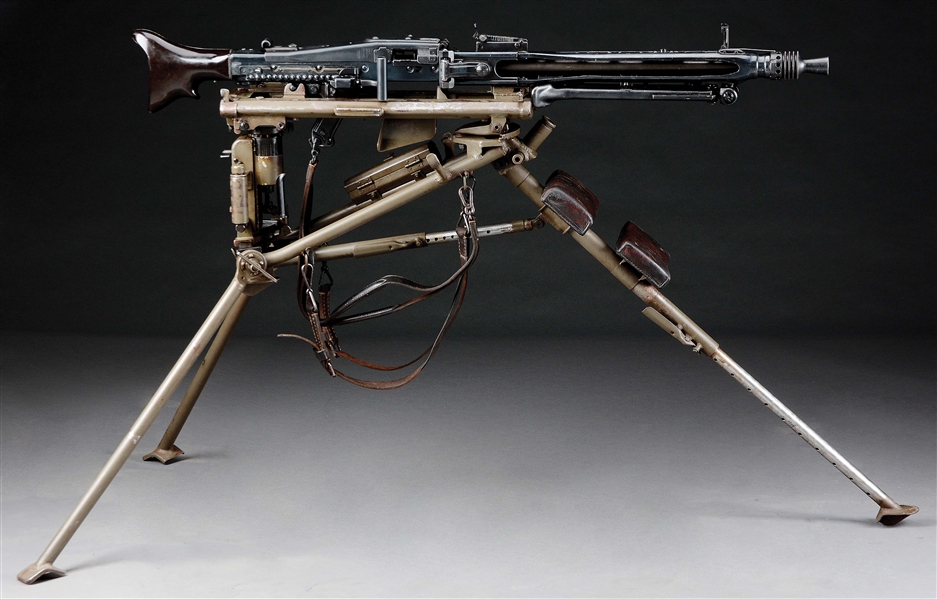 (N) SUPERB AND ICONIC GERMAN WW2 MAUSER MANUFACTURED MG 42 MACHINE GUN ON LAFETTE MOUNT (CURIO & RELIC)