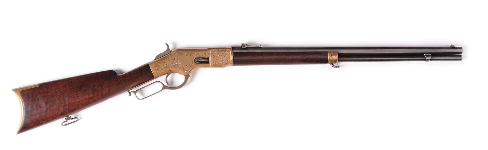 (A) WINCHESTER ENGRAVED MODEL 1866 LEVER ACTION RIFLE