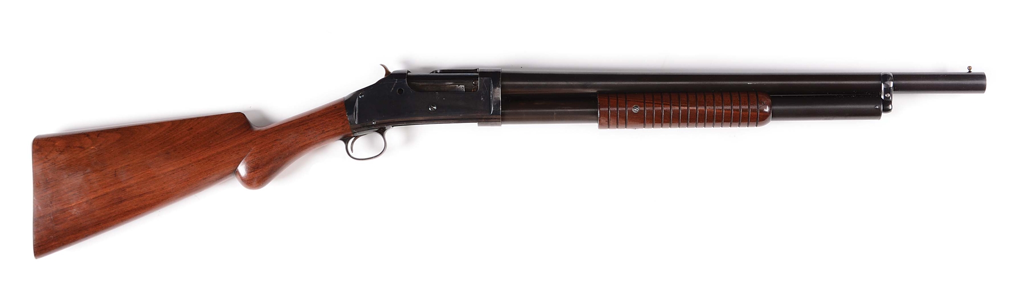 (A) FABULOUS WINCHESTER MODEL 1893  DOCUMENTED RIOT SHOTGUN ONE OF CONSECUTIVE PAIR.