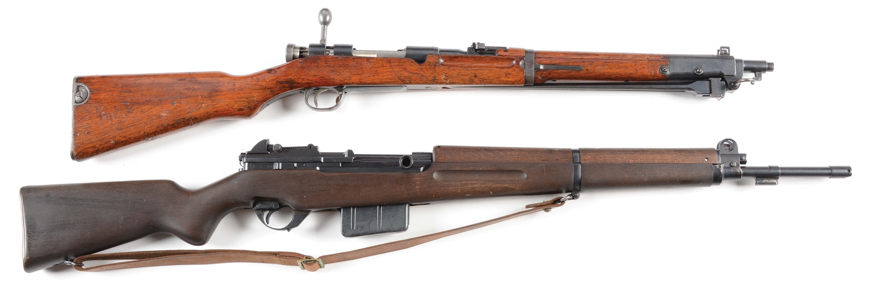 (C) LOT OF 2: EGYPTIAN FN MODEL 1949 SEMI -AUTOMATIC RIFLE  AND NAGOYA ARSENAL TYPE 44 BOLT ACTION CARBINE.