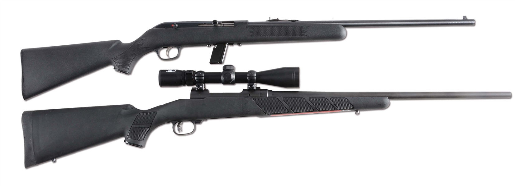 (M) LOT OF 2: ONE SAVAGE SEMI-AUTOMATIC AND ONE SAVAGE BOLT ACTION RIFLE.