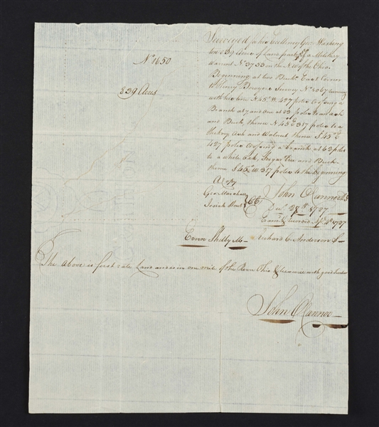 OCANNONS SURVEY OF GENERAL GEORGE WASHINGTONS  LAND IN THE VIRGINIA MILITARY DISTRICT, 1787