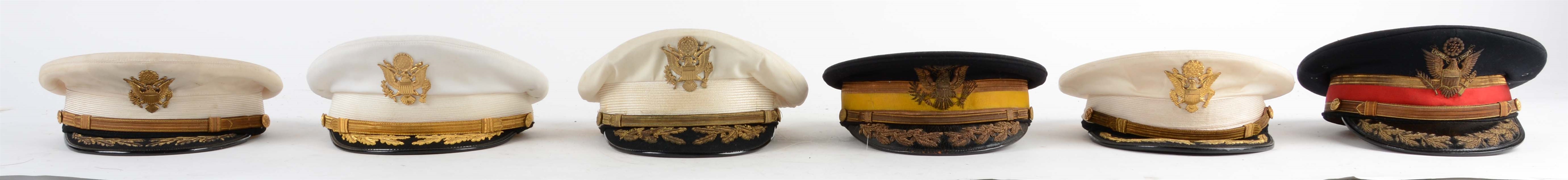 LOT OF 6: U.S. ARMY OFFICERS DRESS CAPS. 
