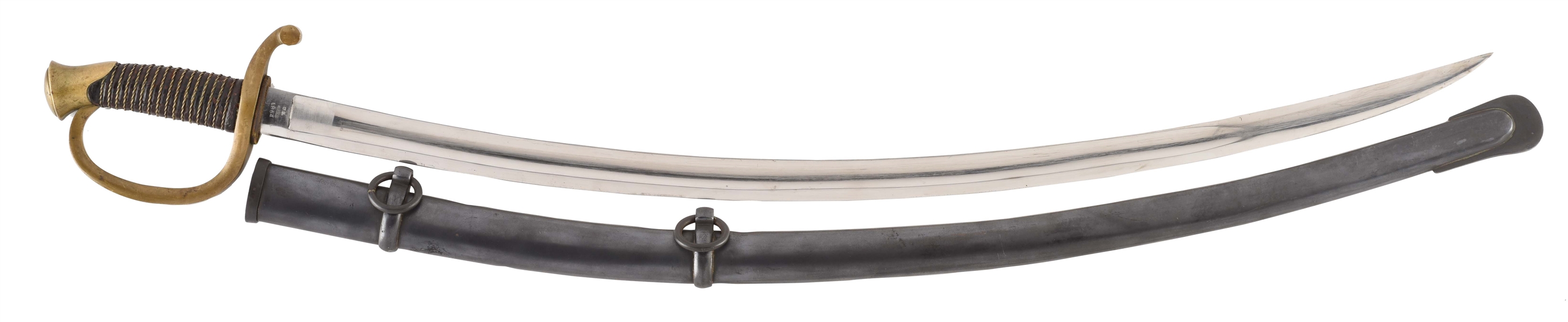 AMES MODEL 1840 ARTILLERY SABER WITH SCABBARD.