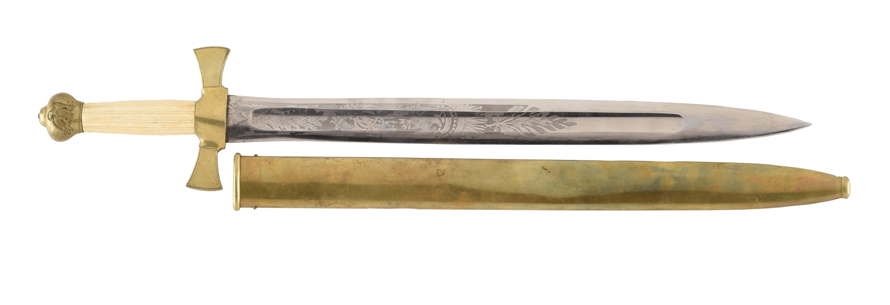EXTRAORDINARILY RARE & FINE AMES MODEL 1832 FOOT ARTILLERY OFFICERS SWORD WITH SCABBARD. 