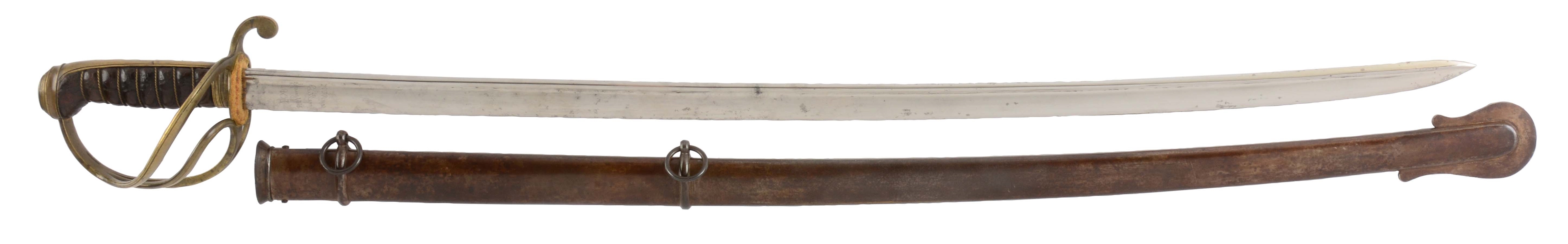 AMES MODEL 1833 DRAGOON SABER WITH SCABBARD.
