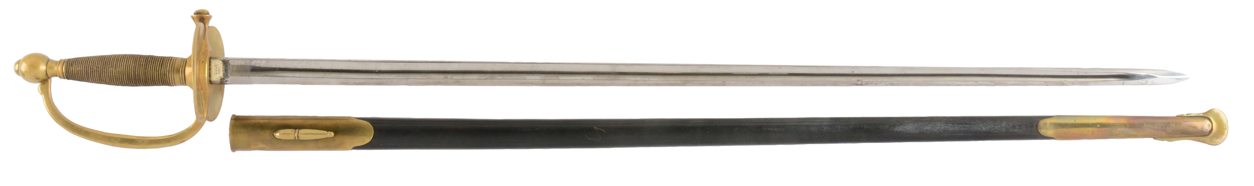 AMES MODEL 1840 NCO SWORD WITH SCABBARD.