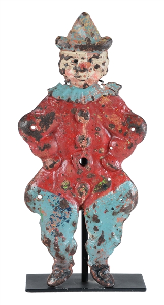 CAST IRON SPINNER HARLEQUIN CLOWN SHOOTING GALLERY TARGET.