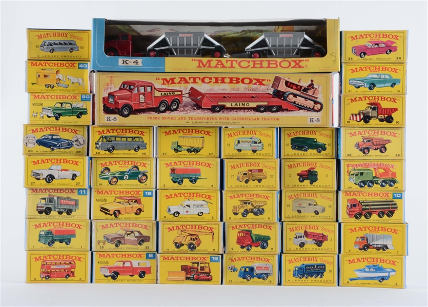 COLLECTION OF MATCHBOX VEHICLES, BUILD-A-ROAD, MOTORWAY, DISPLAY & CASES.